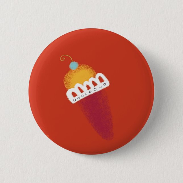 Eiscreme, lecker, lecker, niedlicher Knopf Button (Vorderseite)