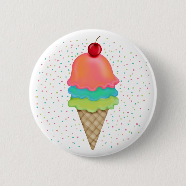 Eiscreme-Leckereien Button (Vorderseite)