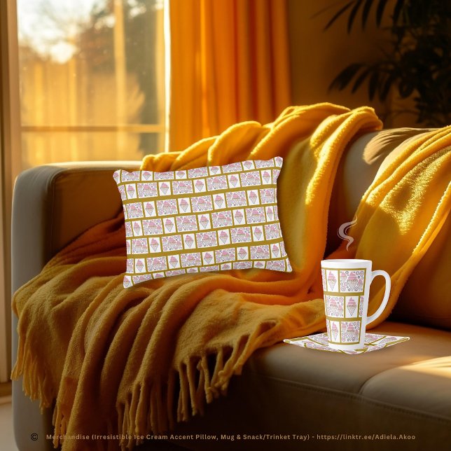 Eiscreme-Legierung in Karamelll Milchtasse (Irresistible Ice Cream Liquorice & Caramel Accent Pillow, Mug & Snack/Trinket Tray. Love it? GET it!)
