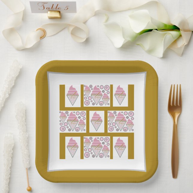 Eiscreme-Legierung in Karamelll Pappteller (Hochzeit)