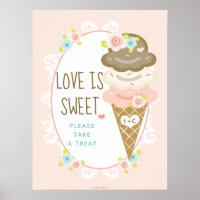 Eiscreme Liebe ist süß Bitte nimm ein Geschenk Sch