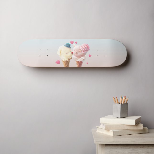 Eiscreme-Liebe-Skateboard Skateboard (Wandkunst (Horz))
