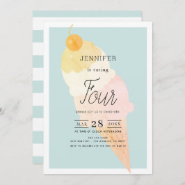 Eiscreme Light Blue Geburtstag Einladung