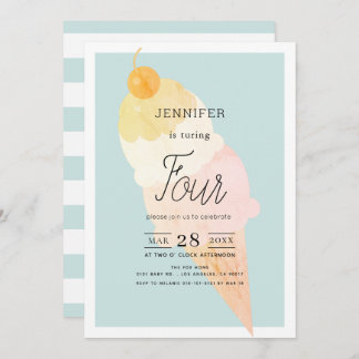 Eiscreme Light Blue Geburtstag Einladung