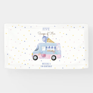 Eiscreme-LKW-Scoops für lustigen Kindergeburtstag Banner
