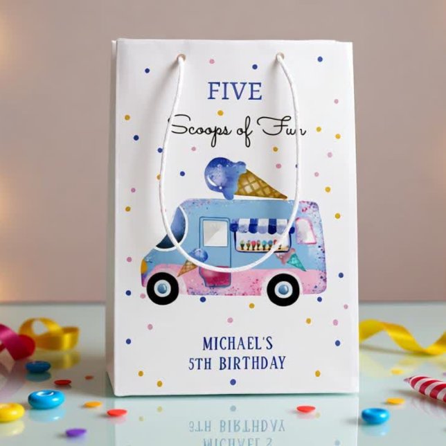 Eiscreme-LKW-Scoops für lustigen Kindergeburtstag Mittlere Geschenktüte (Von Creator hochgeladen)
