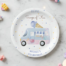 Eiscreme-LKW-Scoops für lustigen Kindergeburtstag Pappteller