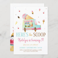 Eiscreme-Lkw zum Geburtstag Einladung