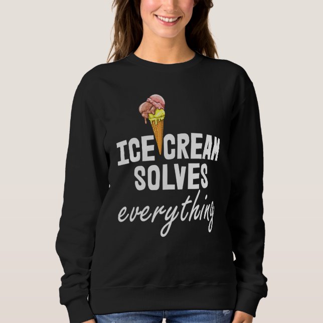 Eiscreme löst alles Eiscreme Liebe Männer Par Sweatshirt (Vorderseite)
