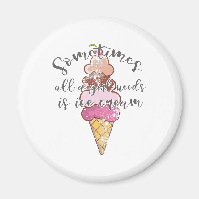 Eiscreme Lover Gift Girl Nadine Magnet (Vorne)