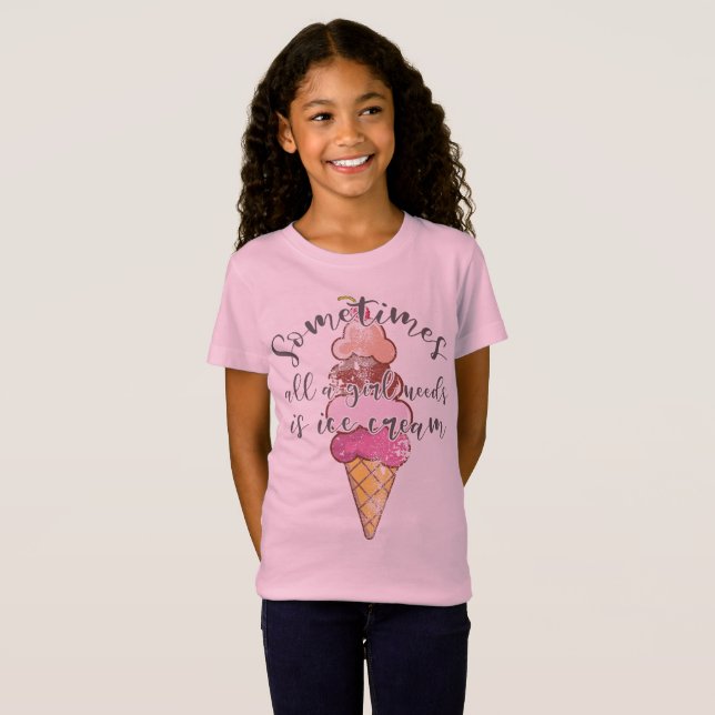 Eiscreme Lover Gift Girl Nadine T-Shirt (Vorne ganz)