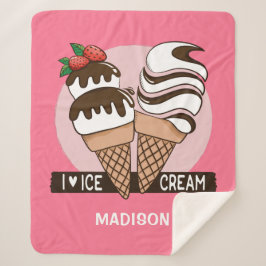 Eiscreme Lover individuelle Name- und Farbtücher Sherpadecke