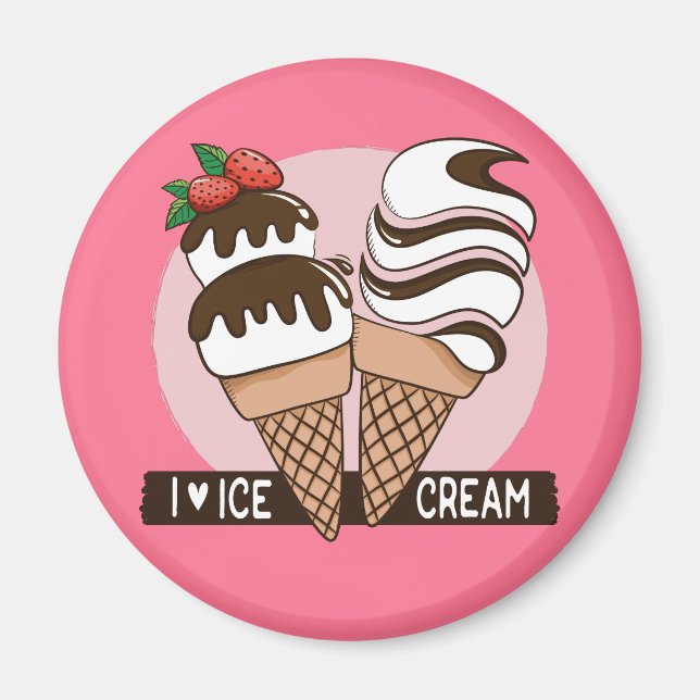 Eiscreme-Lover-Magnete Magnet (Vorne)