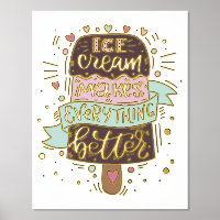 Eiscreme macht alles besser - Buchstaben