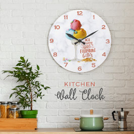 Eiscreme macht alles minimalistisch große wanduhr
