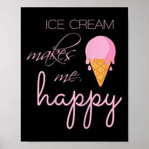 Eiscreme macht mich glücklich, Niedliche Sommer-Li Poster