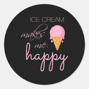 Eiscreme macht mich glücklich, Niedliche Sommer-Li Runder Aufkleber
