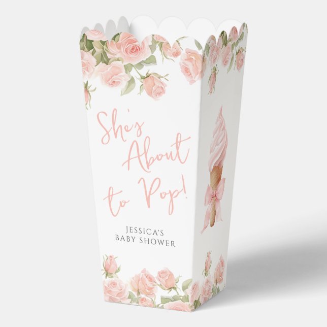 Eiscreme macht sich den Pop Baby Shower Popcorn Geschenkschachtel (Vorderseite)