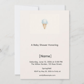 Eiscreme-Mini-Baby-Shower-Einladung, editierbar Einladung