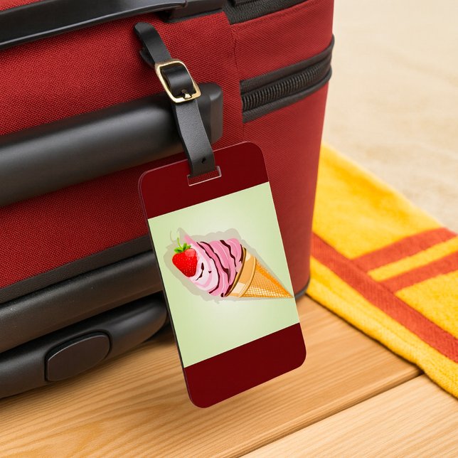 Eiscreme mit Erdbeere Gepäckanhänger (Von Creator hochgeladen)