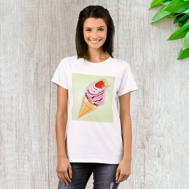 Eiscreme mit Erdbeere T-Shirt (Von Creator hochgeladen)