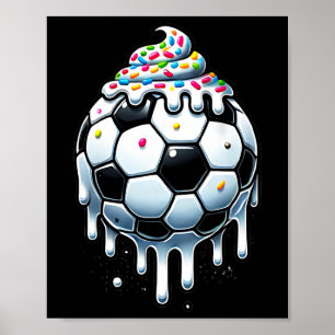 Eiscreme mit Streuseln Fußball-Tropf für Jungen Mä Poster
