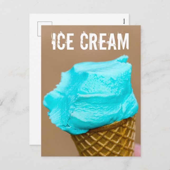 Eiscreme mit Waffelmakro Feiertagspostkarte (Vorne/Hinten)