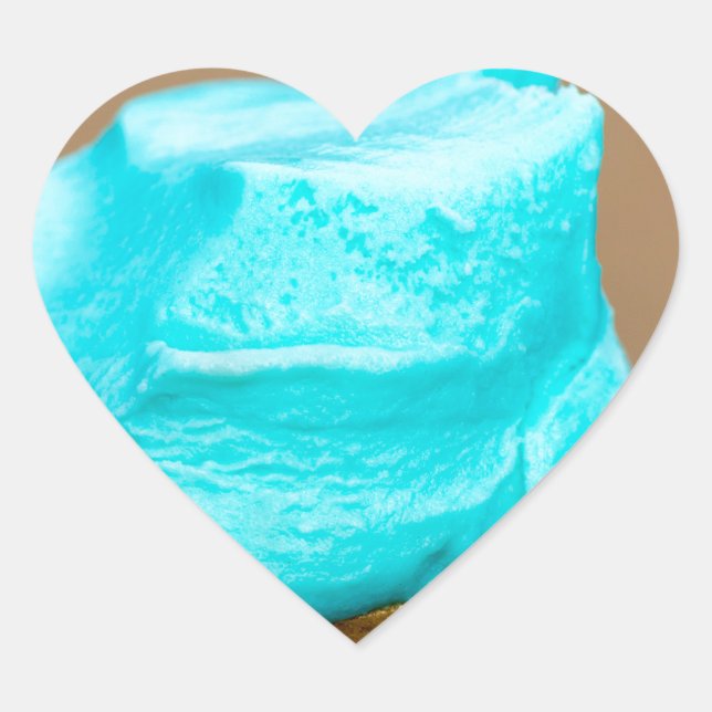 Eiscreme mit Waffelmakro Herz-Aufkleber (Vorderseite)