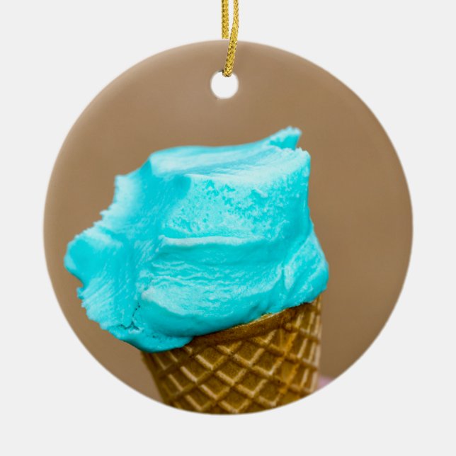 Eiscreme mit Waffelmakro Keramikornament (Vorne)