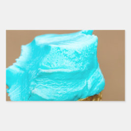 Eiscreme mit Waffelmakro Rechteckiger Aufkleber