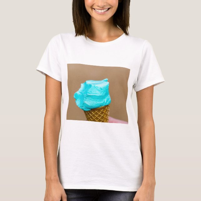 Eiscreme mit Waffelmakro T-Shirt (Vorderseite)