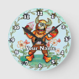 Eiscreme-Monster Runde Wanduhr