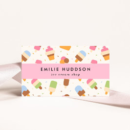 Eiscreme-Muster, Eiscreme-Shop, Ice Creme Parlo Visitenkarte