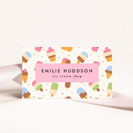 Eiscreme-Muster, Eiscreme-Shop, Ice Creme Parlo Visitenkarte