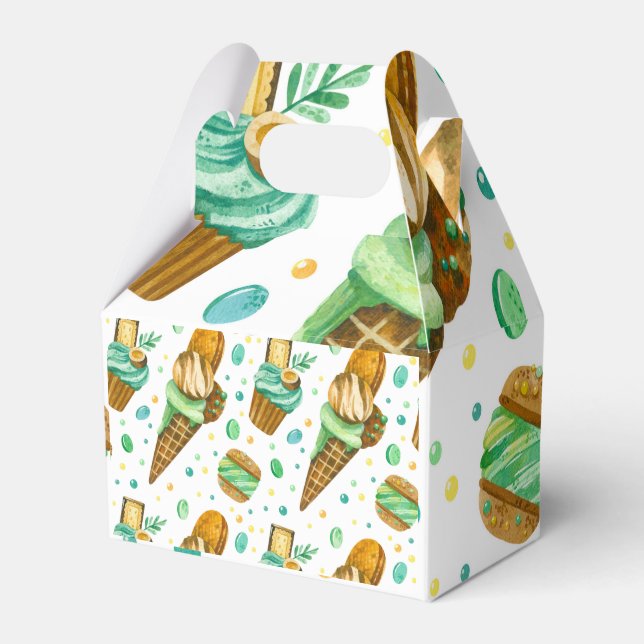 Eiscreme-Muster mit karamellfarbenem Eis Geschenkschachtel (Vorderseite)