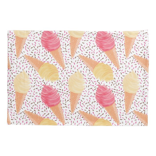 Eiscreme-Muster-Pillowcases Kissenbezug (Rückseite)