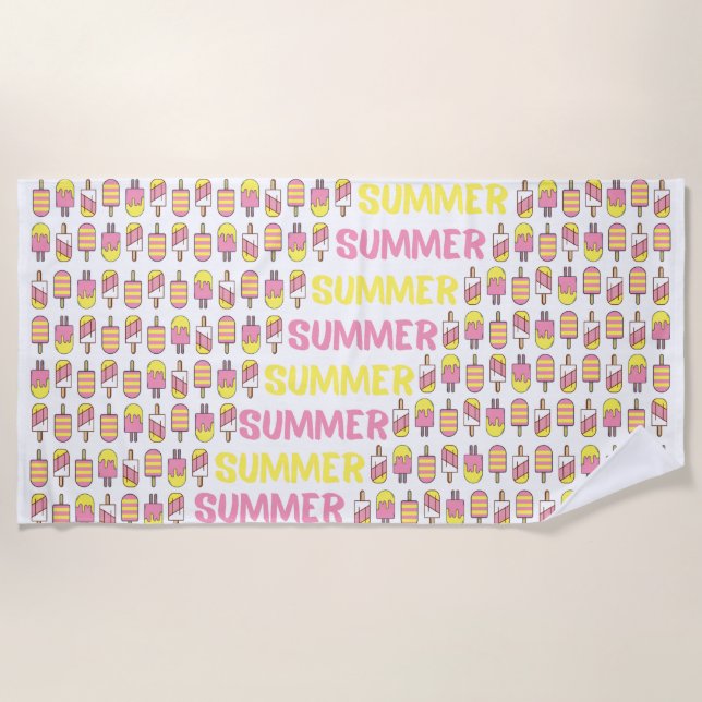 Eiscreme Muster Sommer Strandtuch (Vorderseite)
