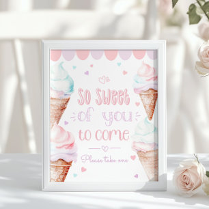 Eiscreme Nett von dir, zum Geburtstagspastell zu k Poster