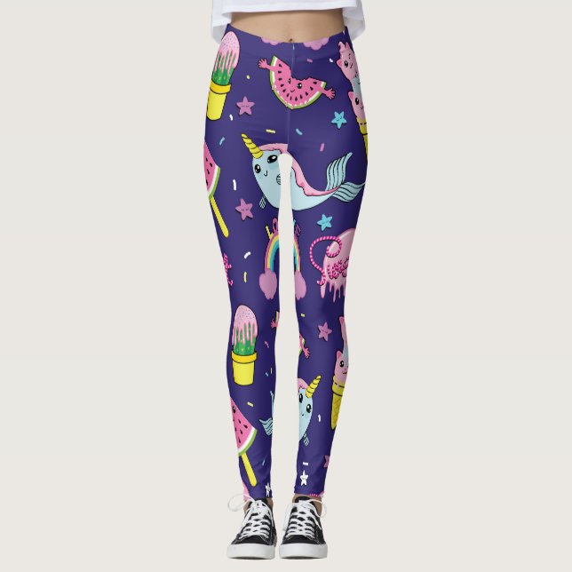 Eiscreme: Niedlich nahtlos Leggings (Vorderseite)