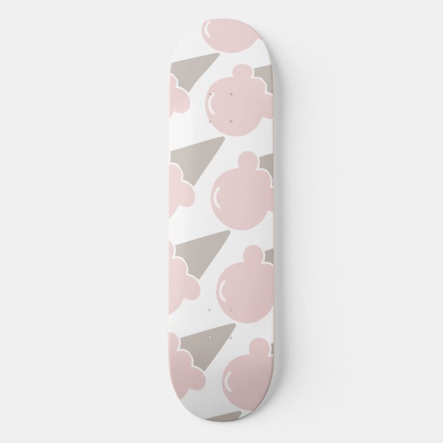 Eiscreme Niedlich Strawberry Rosa Handtuch Skateboard (Vorderseite)