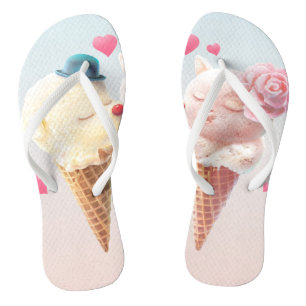 Eiscreme-Paar - Liebe bei First Lick Flip Flops