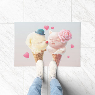 Eiscreme-Paar - Liebe bei First Lick Fußmatte
