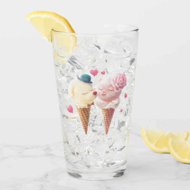 Eiscreme-Paar - Liebe bei First Lick Glas (Vorderseite Ice)