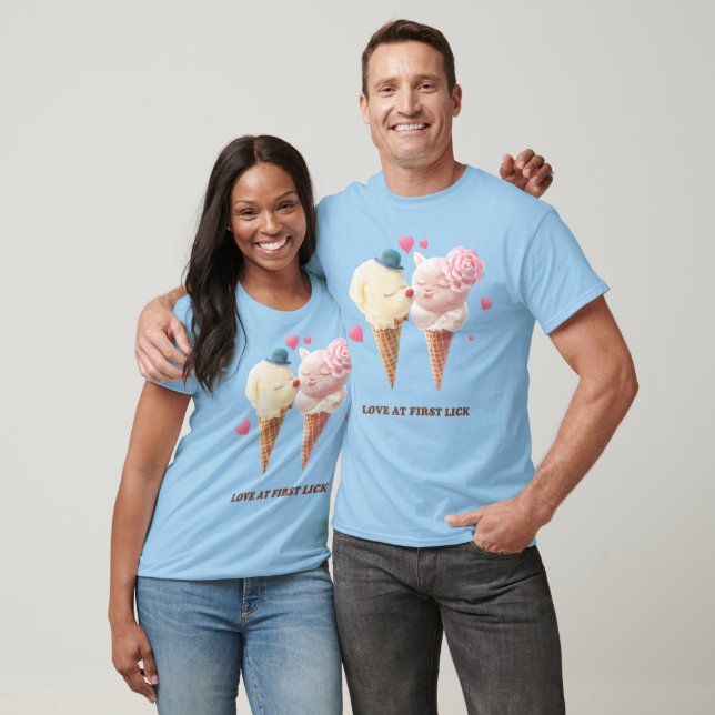 Eiscreme-Paar - Liebe bei First Lick T-Shirt (Unisex)