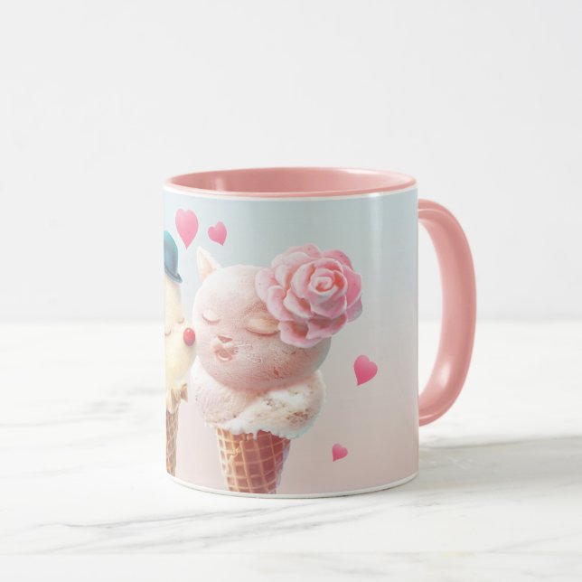 Eiscreme-Paar - Liebe bei First Lick Tasse (VorderseiteRechts)