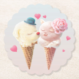 Eiscreme-Paar - Liebe bei First Lick Untersetzer