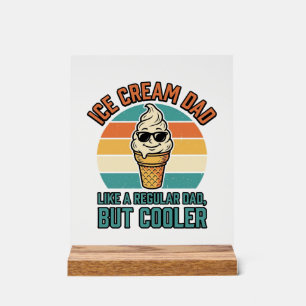 Eiscreme Papa Vintage Lustige Kühler Papa-Shirt-De Acrylschild