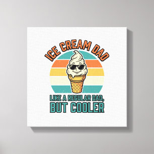Eiscreme Papa Vintage Lustige Kühler Papa-Shirt-De Leinwanddruck