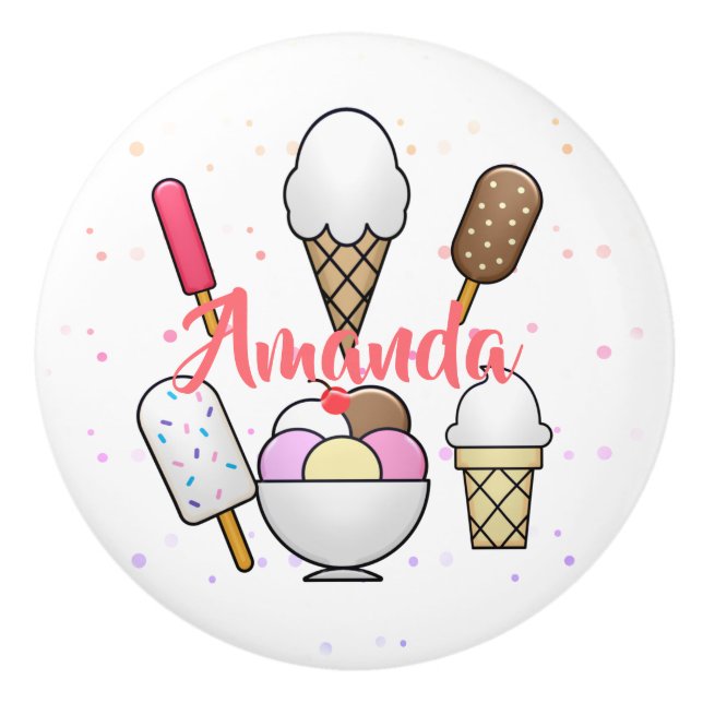 Eiscreme Parlor Dream Keramikknauf (Vorderseite)