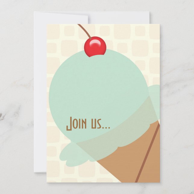 Eiscreme-Party Einladung des Geburtstages (Vorderseite)